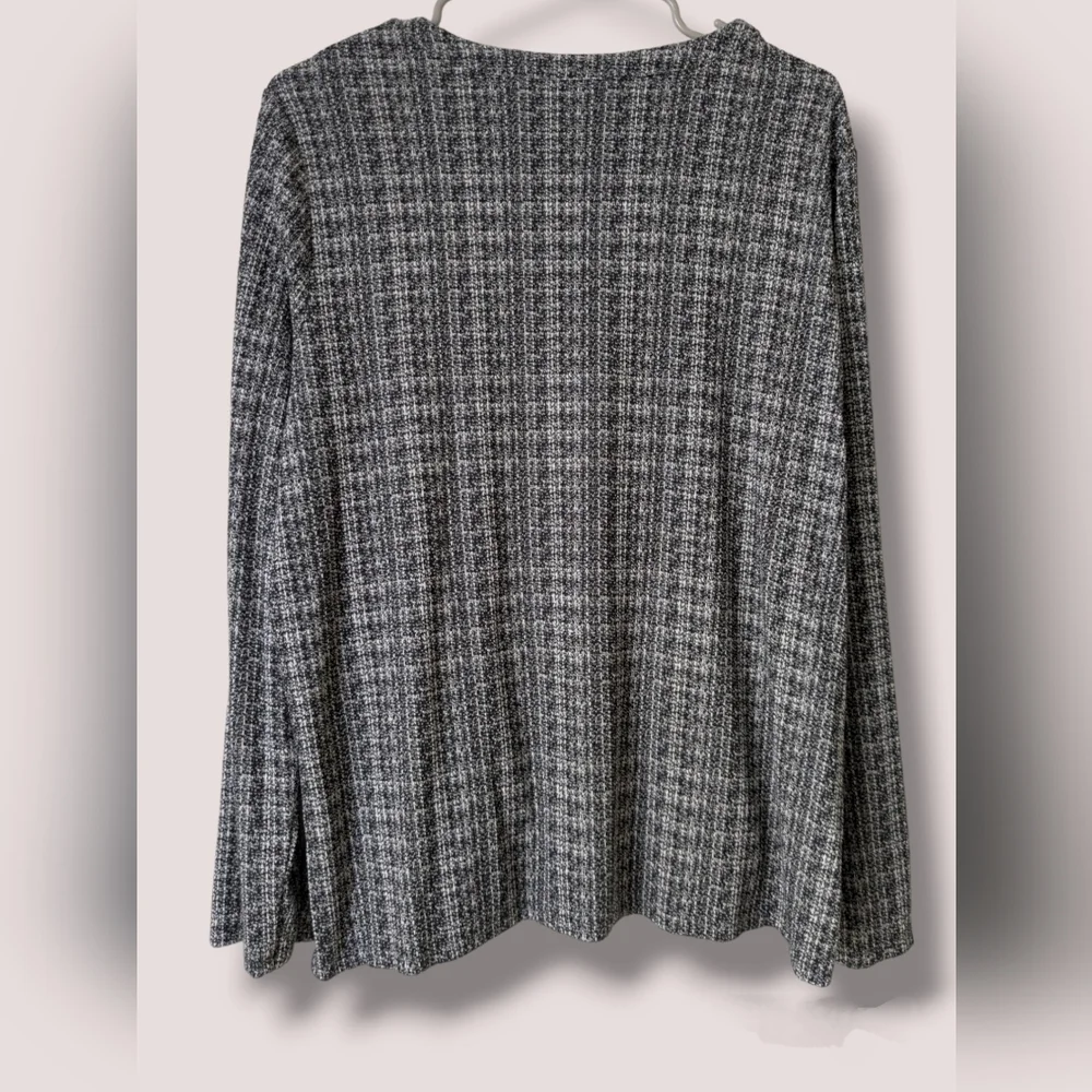 J. Jill Wearever Collection Open Front Longline Knit Cardigan Workwear Office